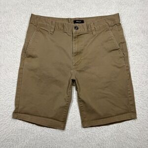 RVCA "Weekend" Chino Shorts Khaki) Standard Fit Bottoms Men's Size 32x 9" Inseam
